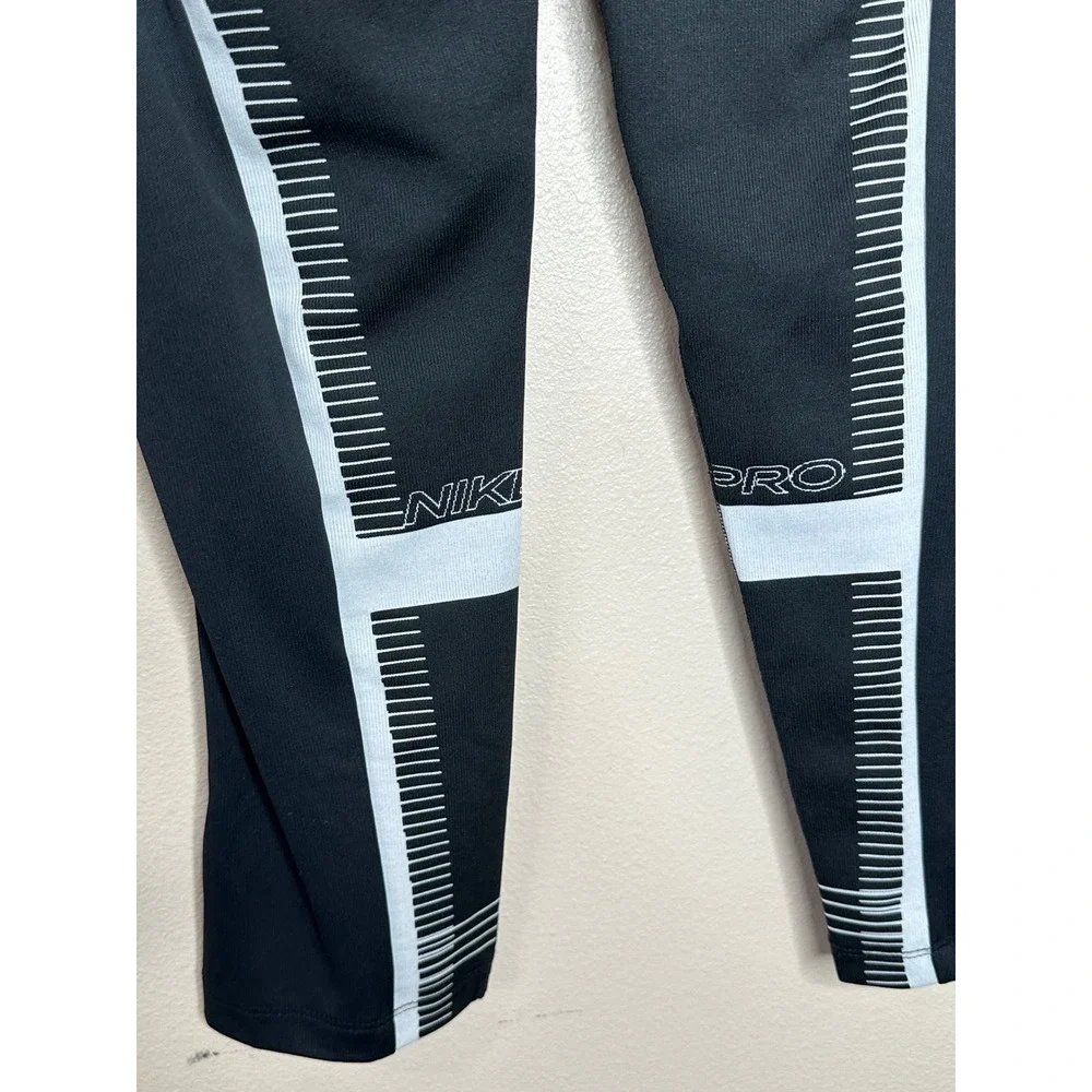 NIKE PRO Black‎ & White Dri Fit Engineered Training Pants CU5770-010 Women's XS